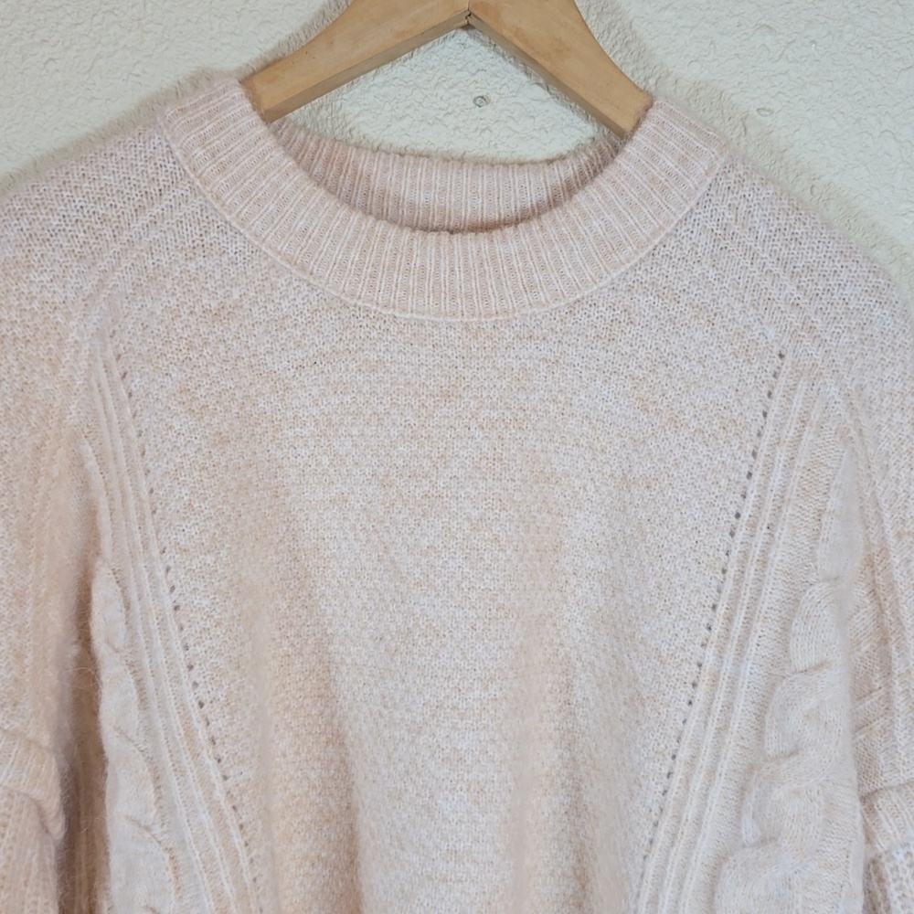 Madewell Cable Havener Pullover Sweater Alpaca-Poly-Wool-Blend Women's Sz.M - Picture 9 of 14